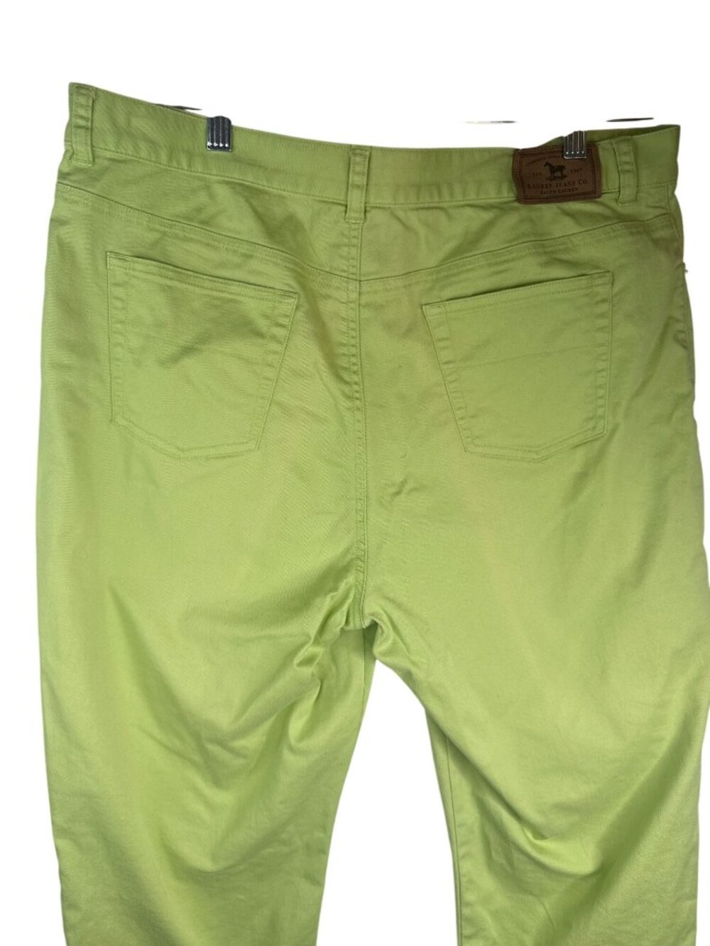 2/$30 Lauren Jeans Co. Ralph Lauren 14 Lime Green Stretch Cropped Pants - Picture 14 of 16